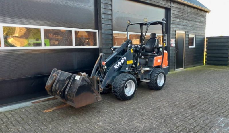 Kubota R210 minishovel bak en vorken vol