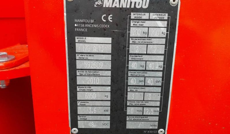 Manitou AETJ 170 knikarmhoogwerker vol